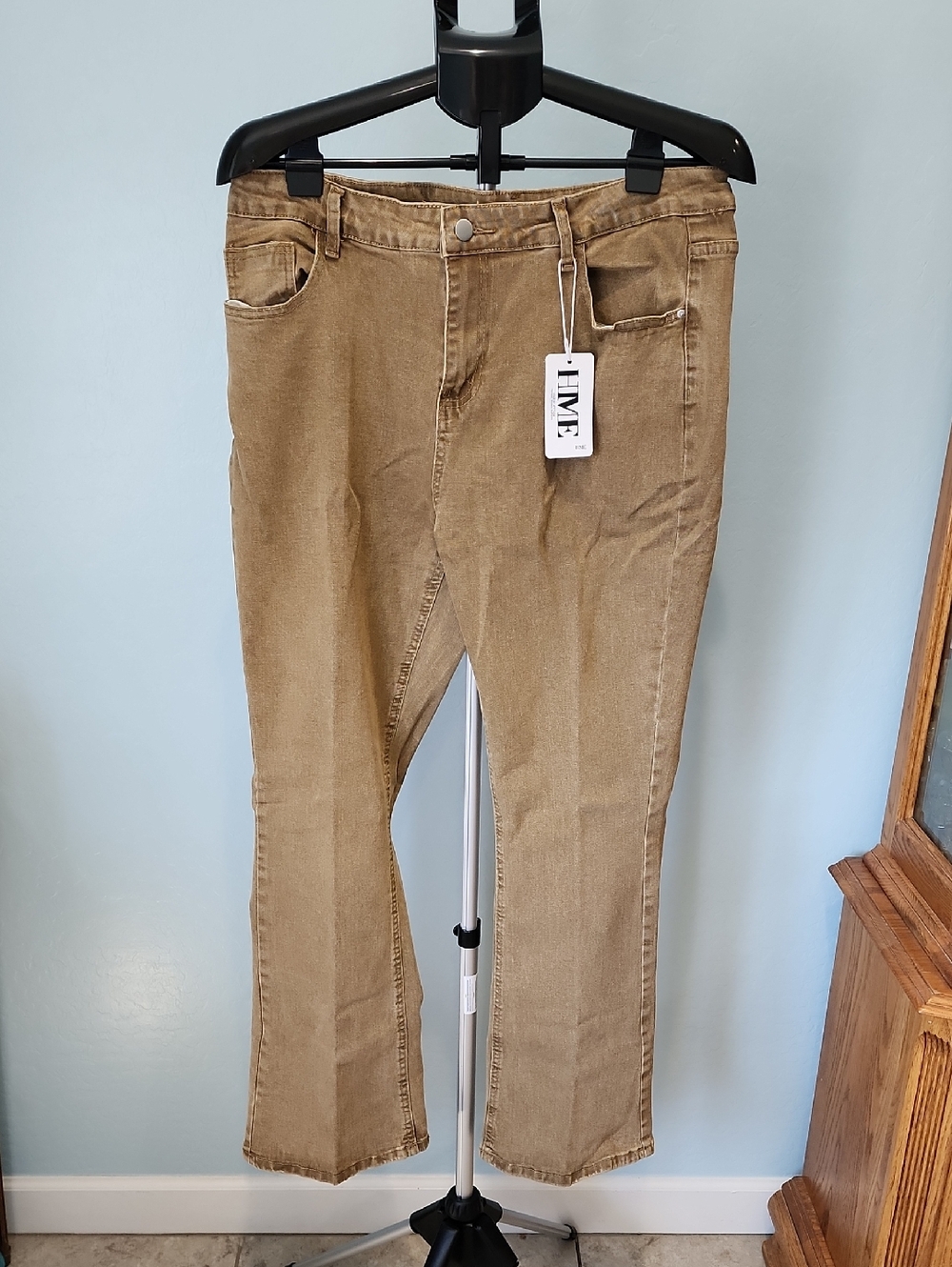 HME Women's Boot Cut Jeans in Light Brown